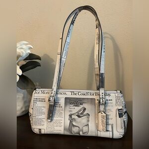 Coach Newsprint Leather Asher Bag